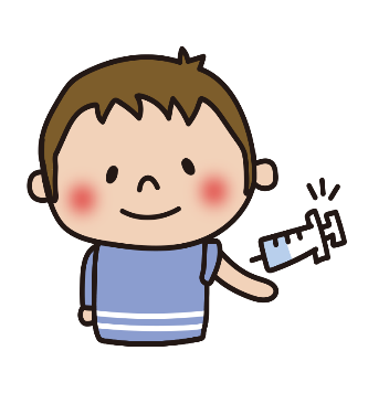 注射を受ける子どものイラスト